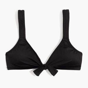 NWT - Madewell Black Tie-Front Bikini Top